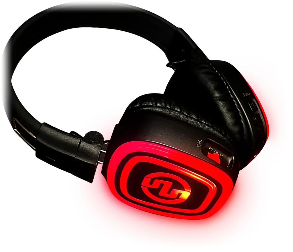 Cuffia wireless SX-839 con LED rossi accesi